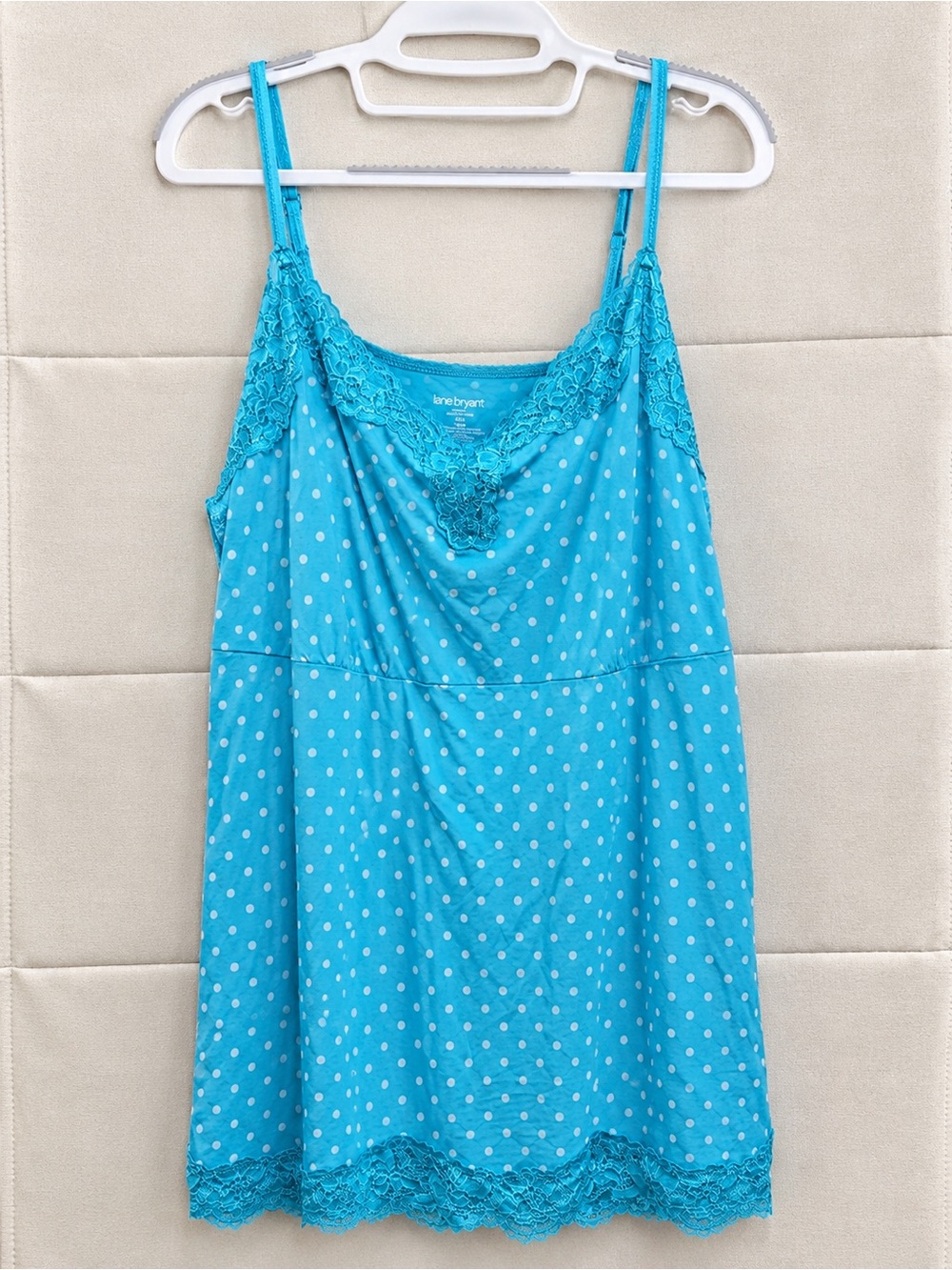 Lane Bryant 22/24 Blue Polka Dot Lace Chemise Babydoll